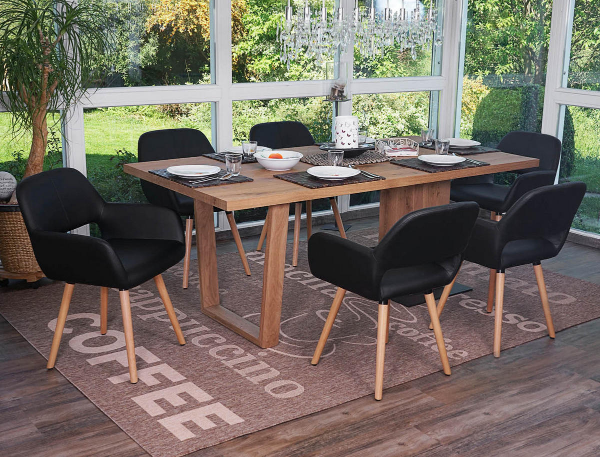 ESSZIMMERSTUHL Schwarz 6er-Set - Schwarz, Textil (56/78/57cm) - MCW