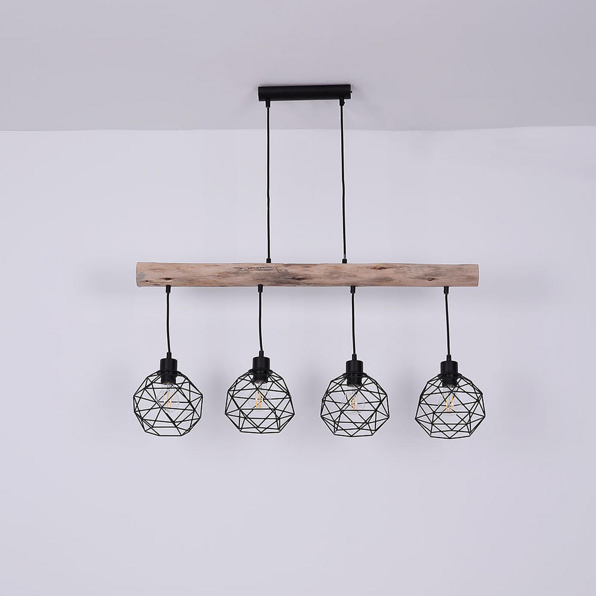 LED HÄNGELEUCHTE Theodor Holzoptik Braun - Braun, Holz (85/18/120cm) - Globo Lighting