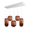HÄNGELEUCHTE Velo 5-flammig Braun Ø 18/20/25cm - Braun/Weiß, Glas (25/25/27cm) - s.luce
