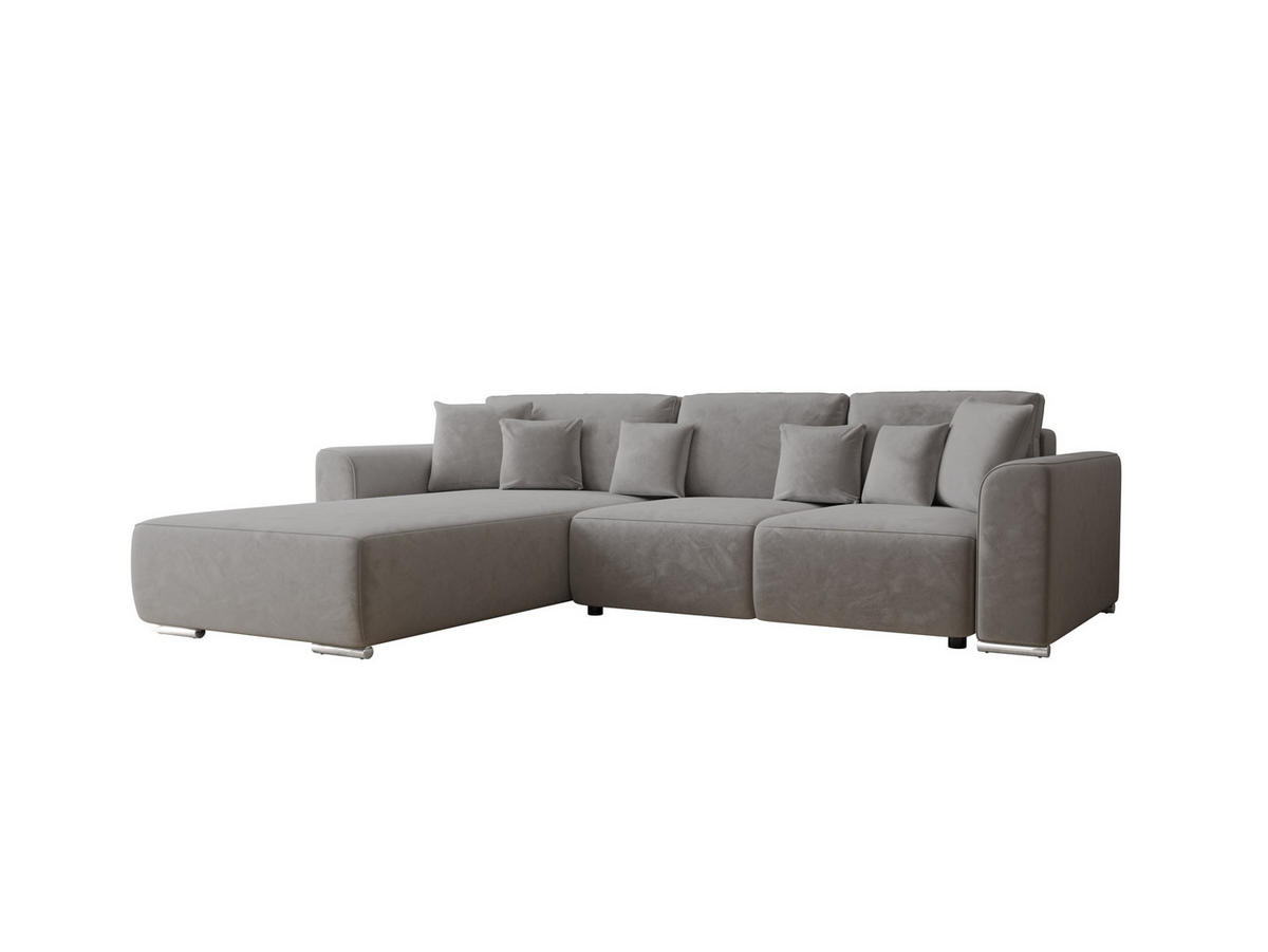 ECKSOFA GUSTO L Monolith 85 Links mit Schlaffunktion - Dunkelgrau, Textil (279/193cm) - Bedante