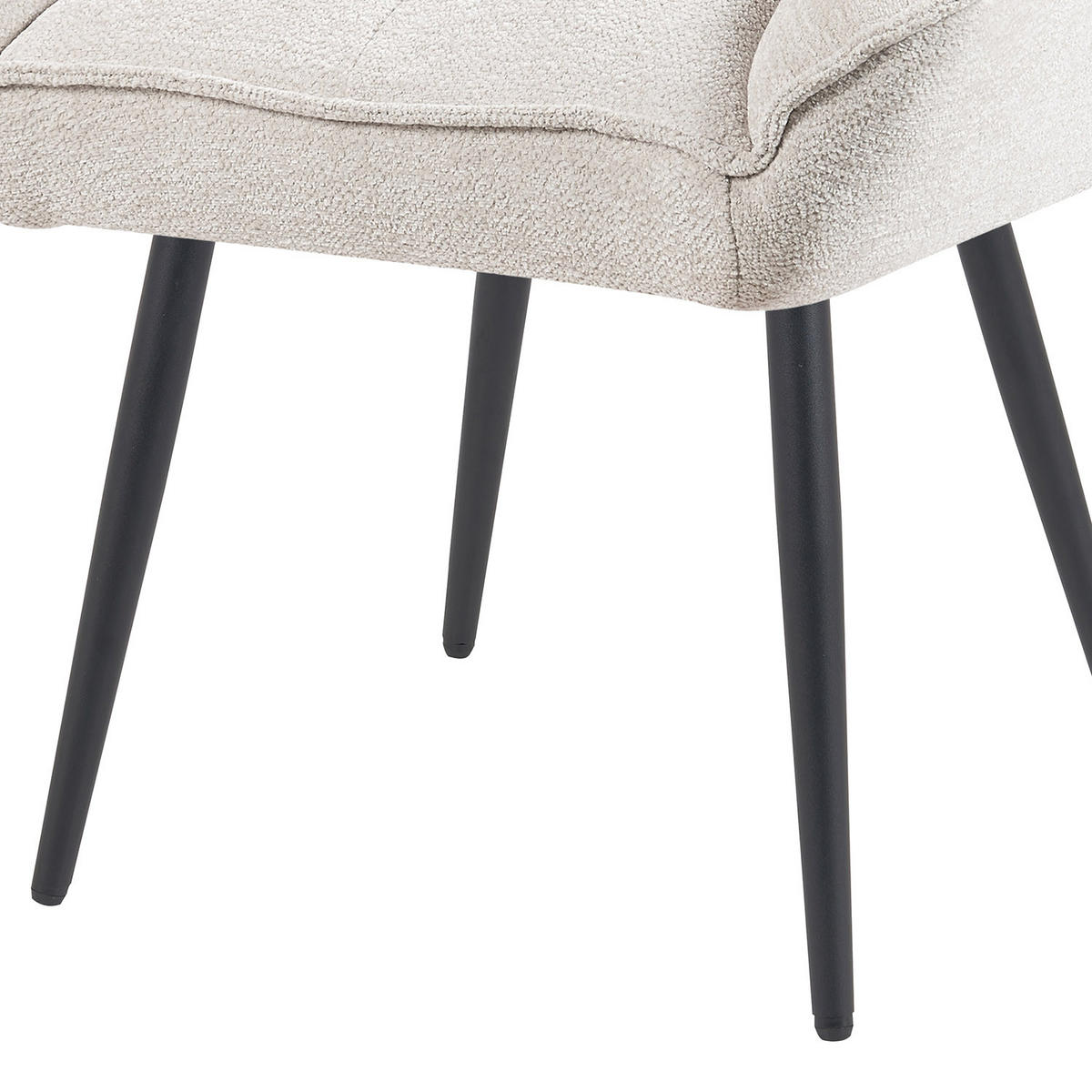 ESSZIMMERSTUHL Mika-Tara - Creme/Schwarz, Textil/Metall (60/88/68cm) - DUBI Möbel