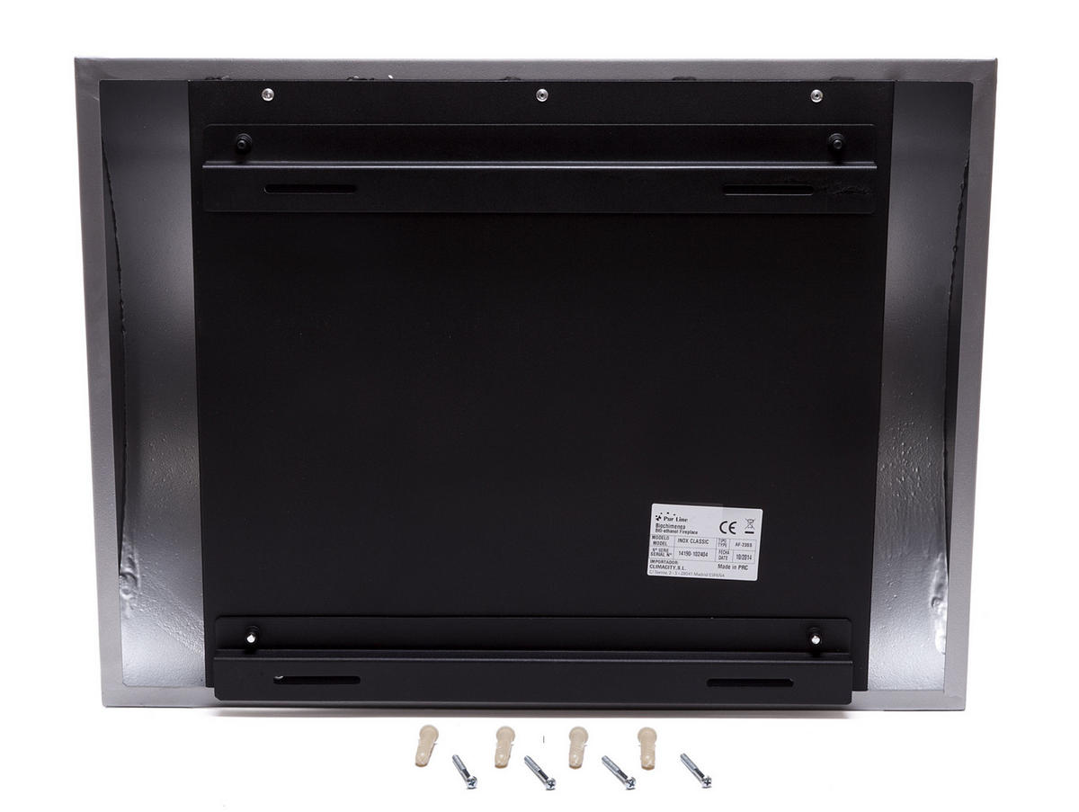 BIOETHANOL-KAMIN Silber Wandmodell inklusive 1 L Brennblock - Silberfarben, Metall (60/45/14cm) - Purline