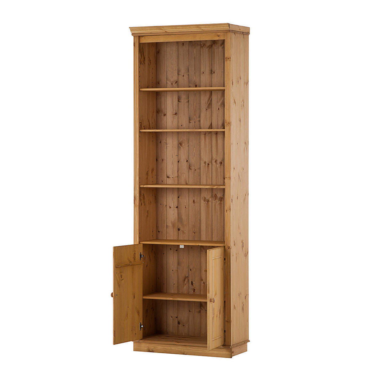 REGAL mit Türen - Kiefer massiv - Kieferfarben, Holz (74/223/37cm) - home24