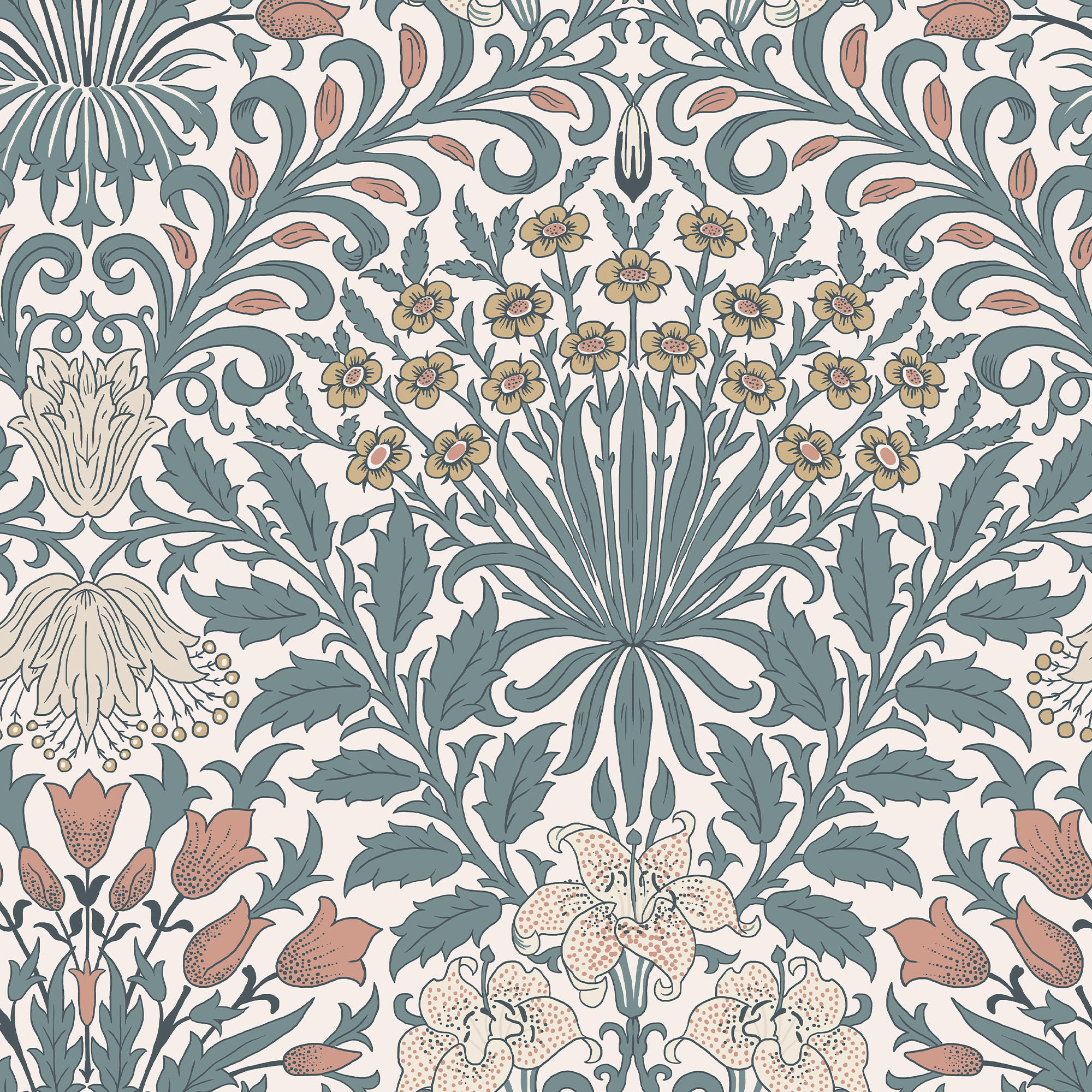 William Morris at Home Vliestapete Grün 52x1000 cm