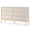 SIDEBOARD STELLARE 154/91/39cm mit 6 Schubladen Kaschmir - Kaschmir/Goldfarben, Holzwerkstoff (154/91/39cm) - MASSENO