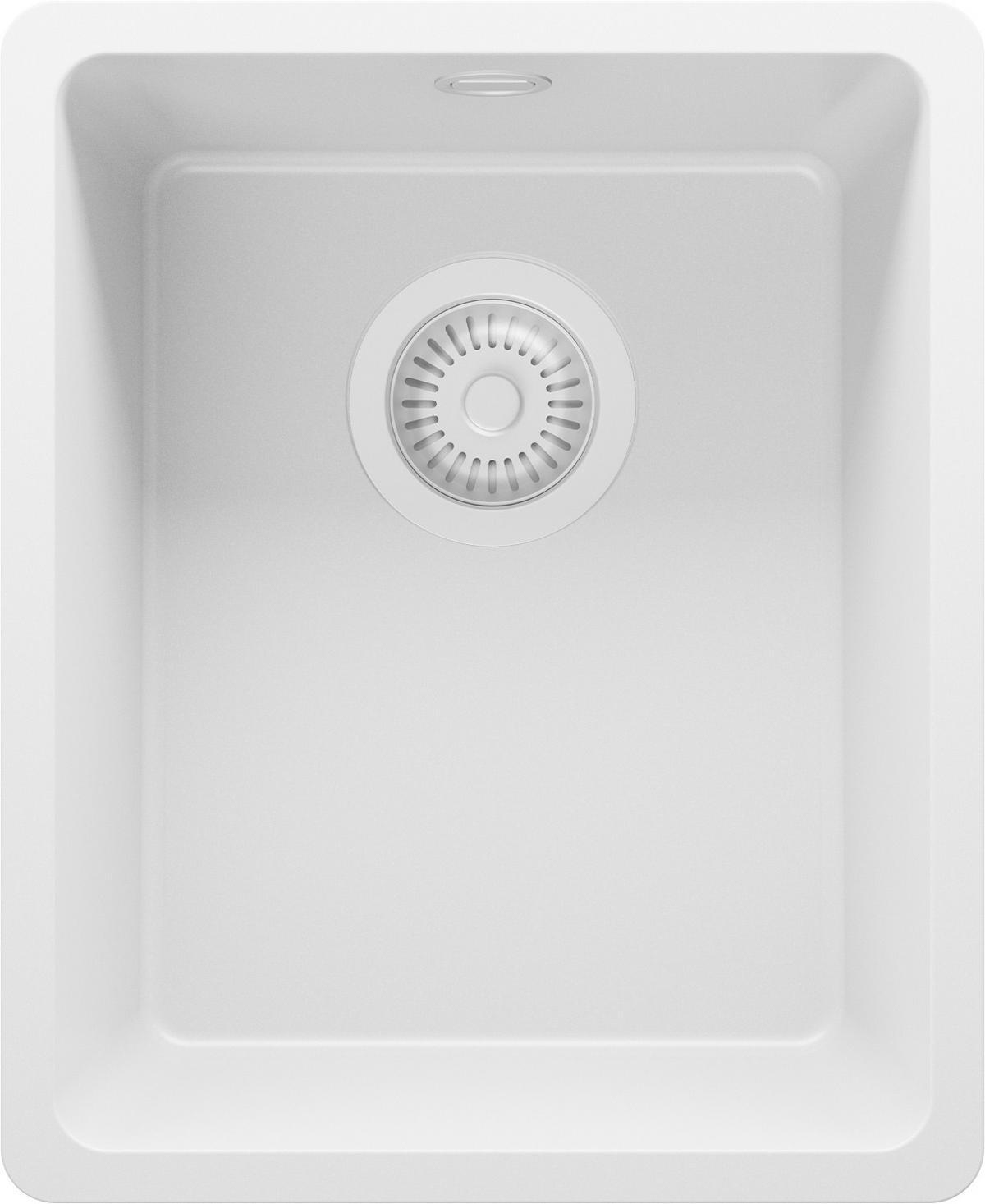 SPÜLBECKEN Venedig Slim Easy, 2-er set Alles Weiß 36/44 cm 1 Becken + Ablauf-Set ab 40er Unterschrank - Weiß, Kunststoff (36/20/44cm) - Primagran