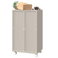 KOMMODE 46,7/35/80 cm mit 2 Fächern, Rollen und 180° Türen aus MDF, Weiß - Weiß, Holzwerkstoff (46/80/35cm) - Redom
