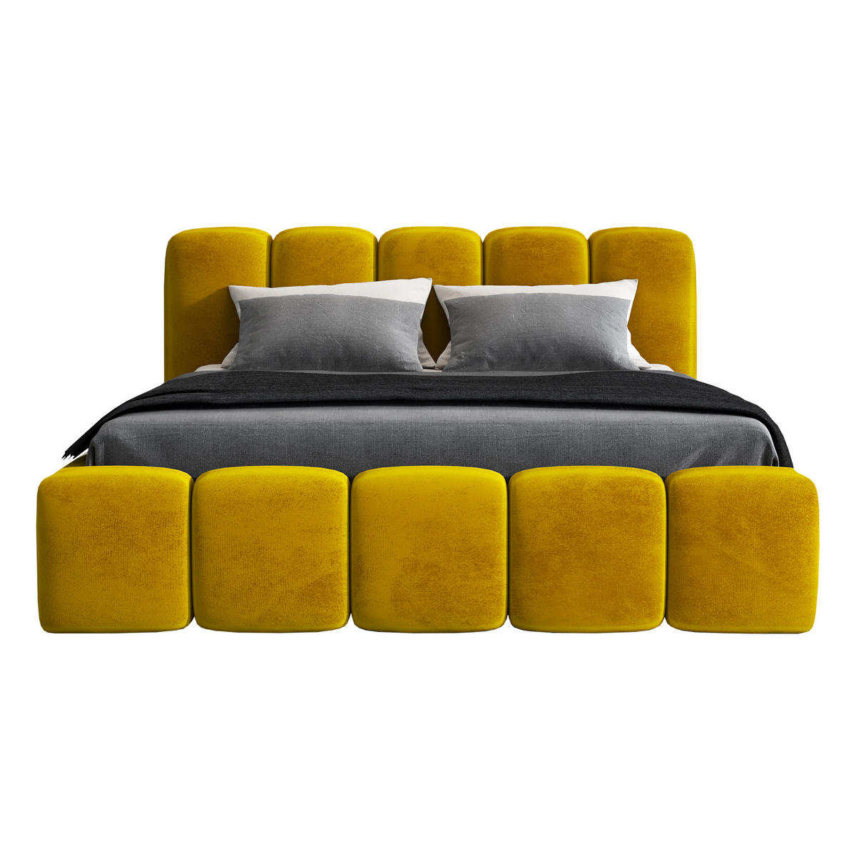 POLSTERBETT SONIC mit Matratze H2 160x200 Goldfarben - Goldfarben, Textil (160/200cm) - A&J MöbelLand
