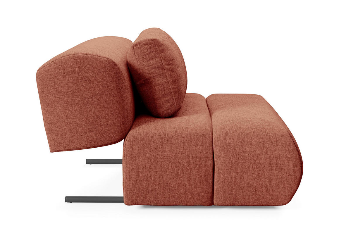 SESSEL ATOMO, Modern Polstersessel Loungesessel, Chenille-Stoff Orange - Orange, Holz/Metall (98/82/134cm) - MASSENO