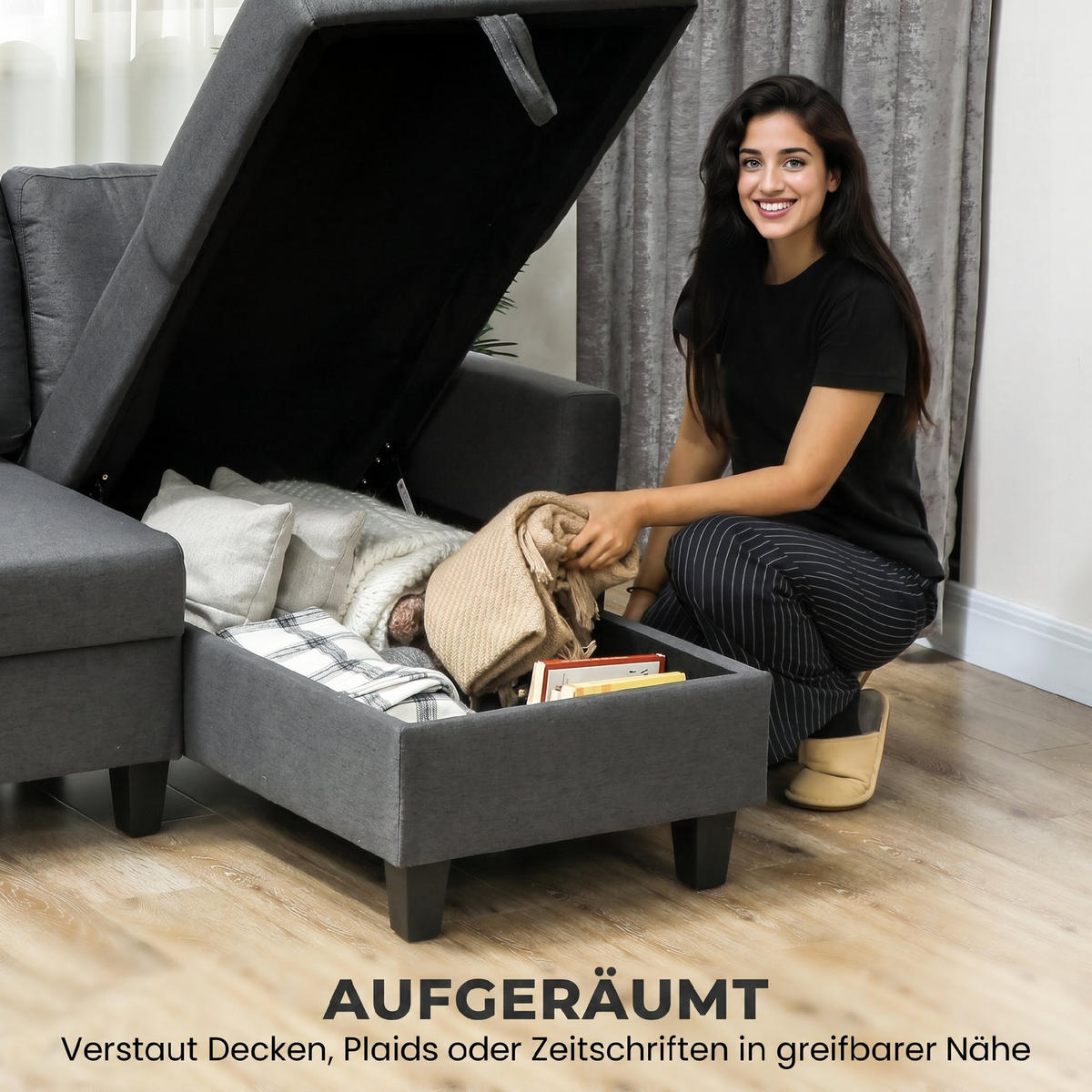 SCHLAFSOFA Dunkelgrau 197.0/129.0/85.0cm - Dunkelgrau, Textil (129/85/197cm)