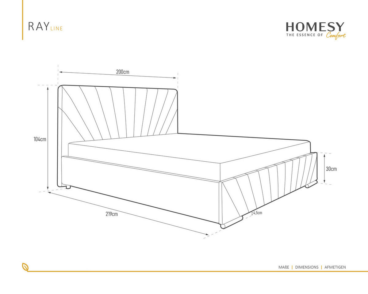POLSTERBETT Ray 180 x 200 cm mit Bettkasten und Lattenrost Taschenfederkernmatratze mit Kokos 20cm- rot - Rot, Holz (180/200cm) - Homesy