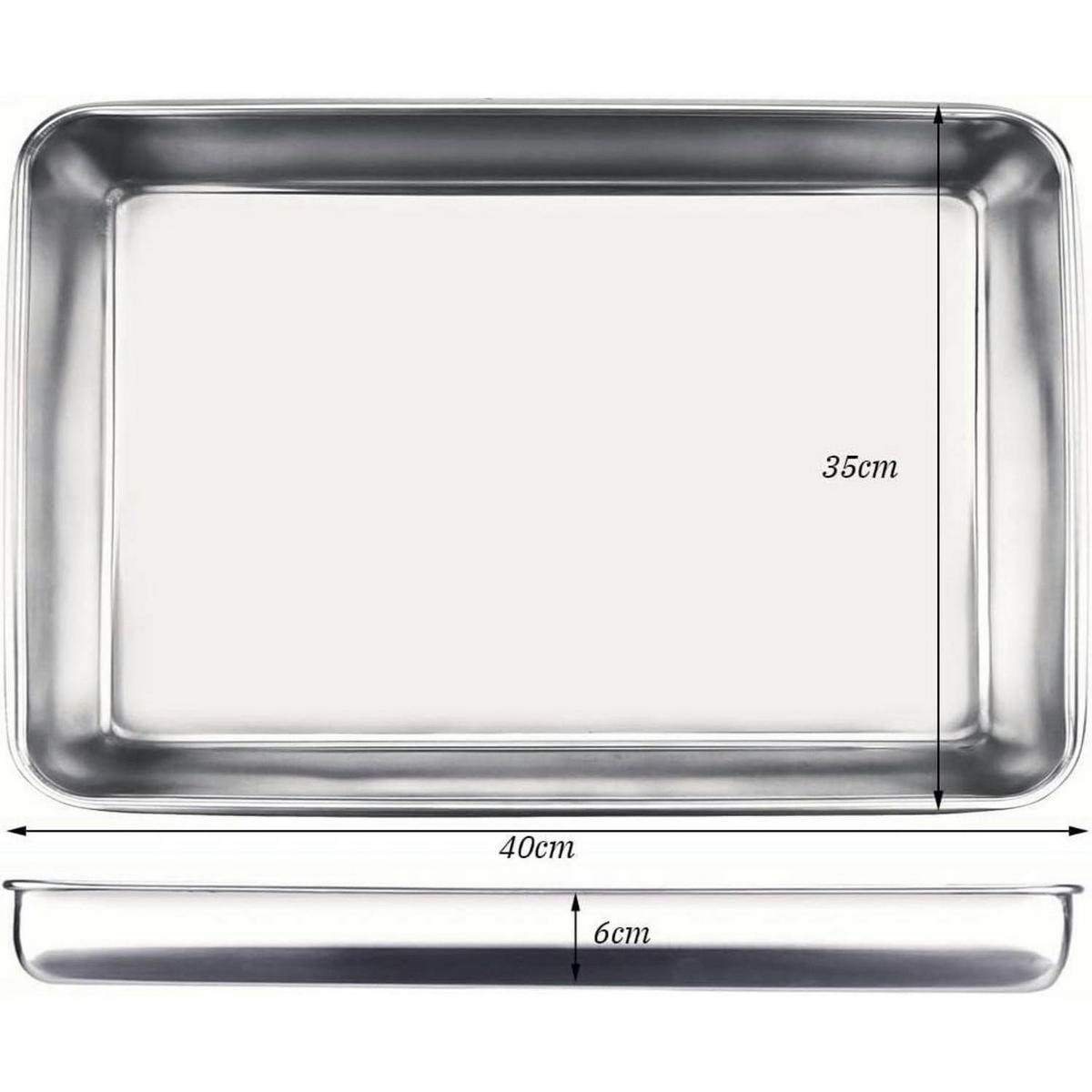 BACKBLECH Edelstahl 35 x 40 cm - Silberfarben, Metall (35/6/40cm)