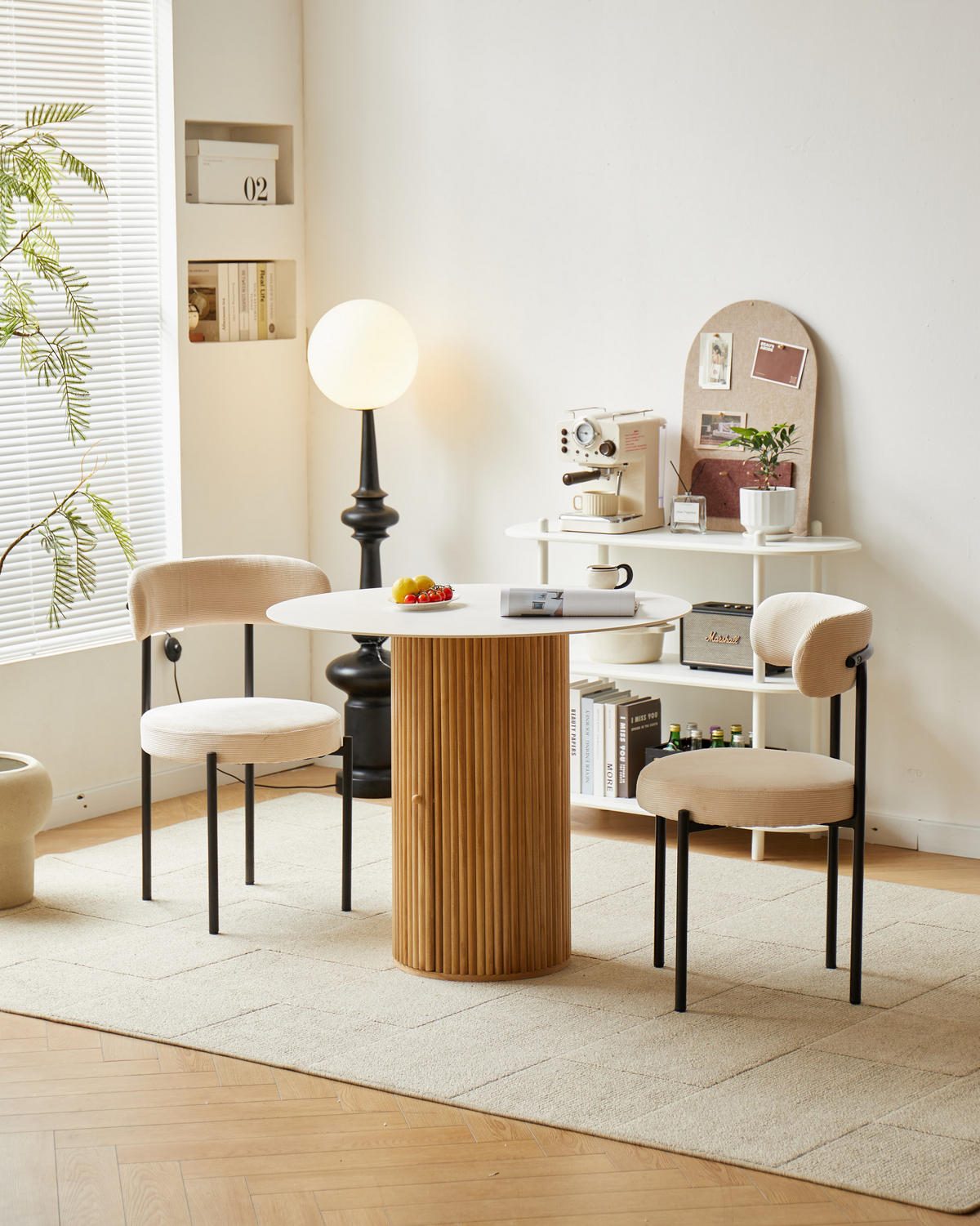 STUHL 2er-Set Kord Beige - Beige, Holz (47/79/48cm) - Nordlys