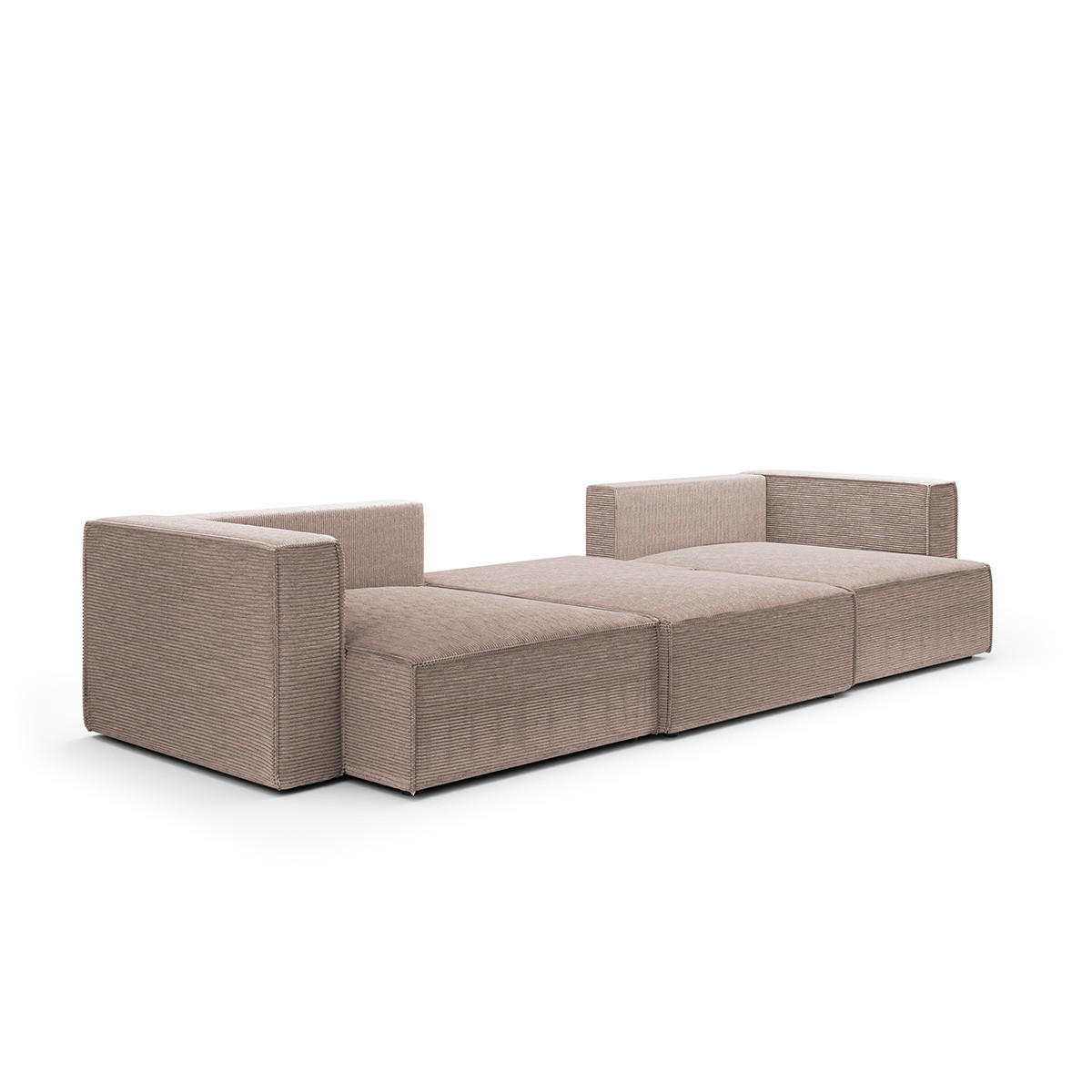 PANORAMASOFA Jimmy 5 Sitzplätze Taupe - Taupe, Holz (348/77/148cm) - Petits-meubles