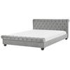 POLSTERBETT 180/200cm Hellgrau Avallon - Hellgrau, Textil (180/200cm) - Beliani