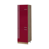 DULAP ÎNALT R-Line, Roșu lucios ridicat/Stejar auriu, 60 cm - stejar miere/roșu, compozit lemnos (60/206.8/57.2cm) - Vicco