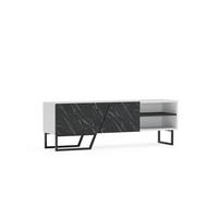 TV-ELEMENT Denasse Weiß Schwarz - Schwarz/Weiß, Holzwerkstoff (150/50.5/35cm) - Decorotika