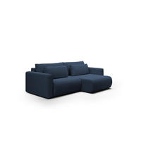 ECKSOFA Chaira Mit Schlaffunktion - Dunkelblau, Holzwerkstoff/Textil (240/149cm) - Fun Möbel