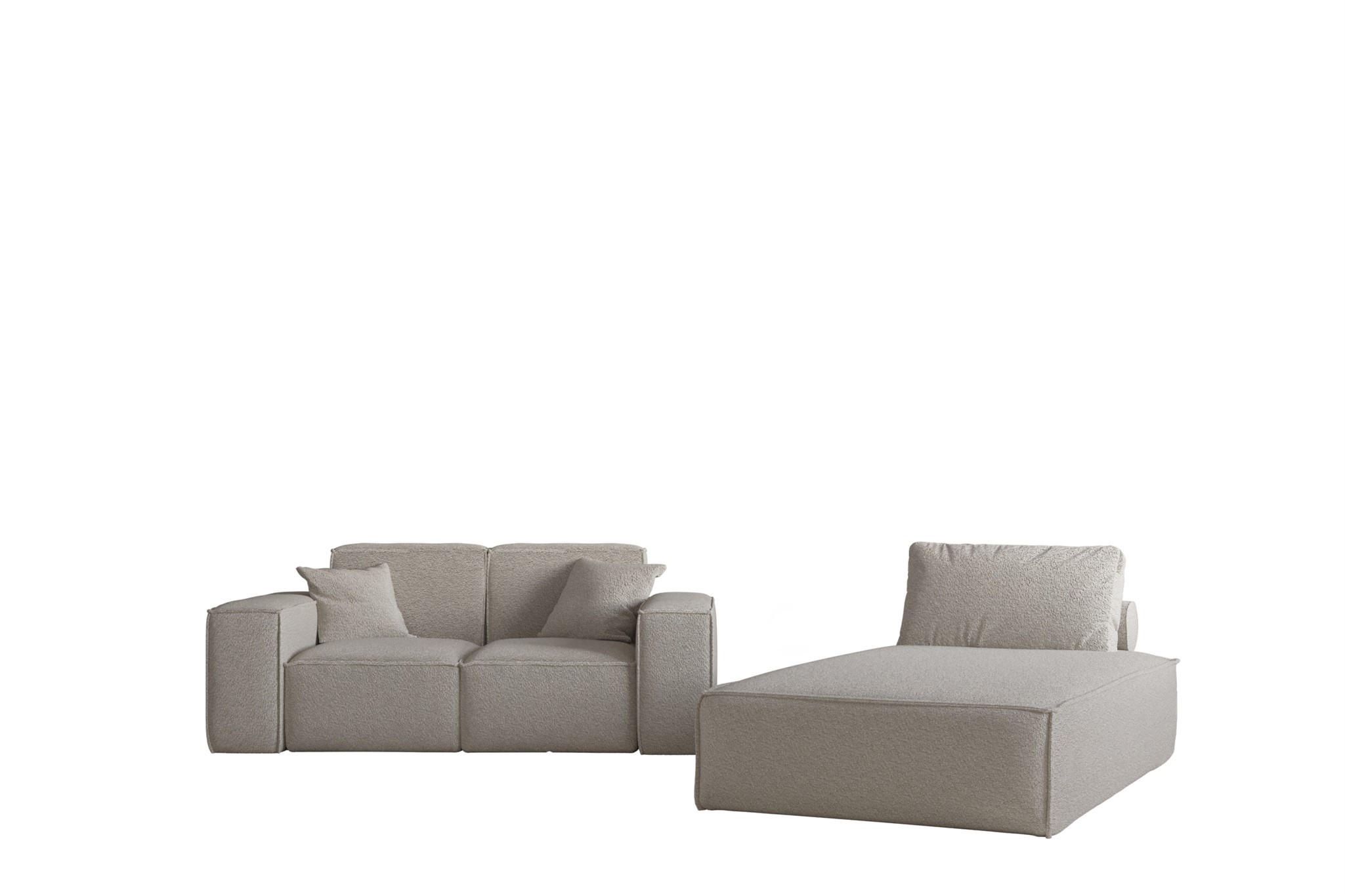 SOFA Sezlong Celes Premium 2er-set - Beige, Holzwerkstoff/Textil (110/95/194cm) - Fun Möbel