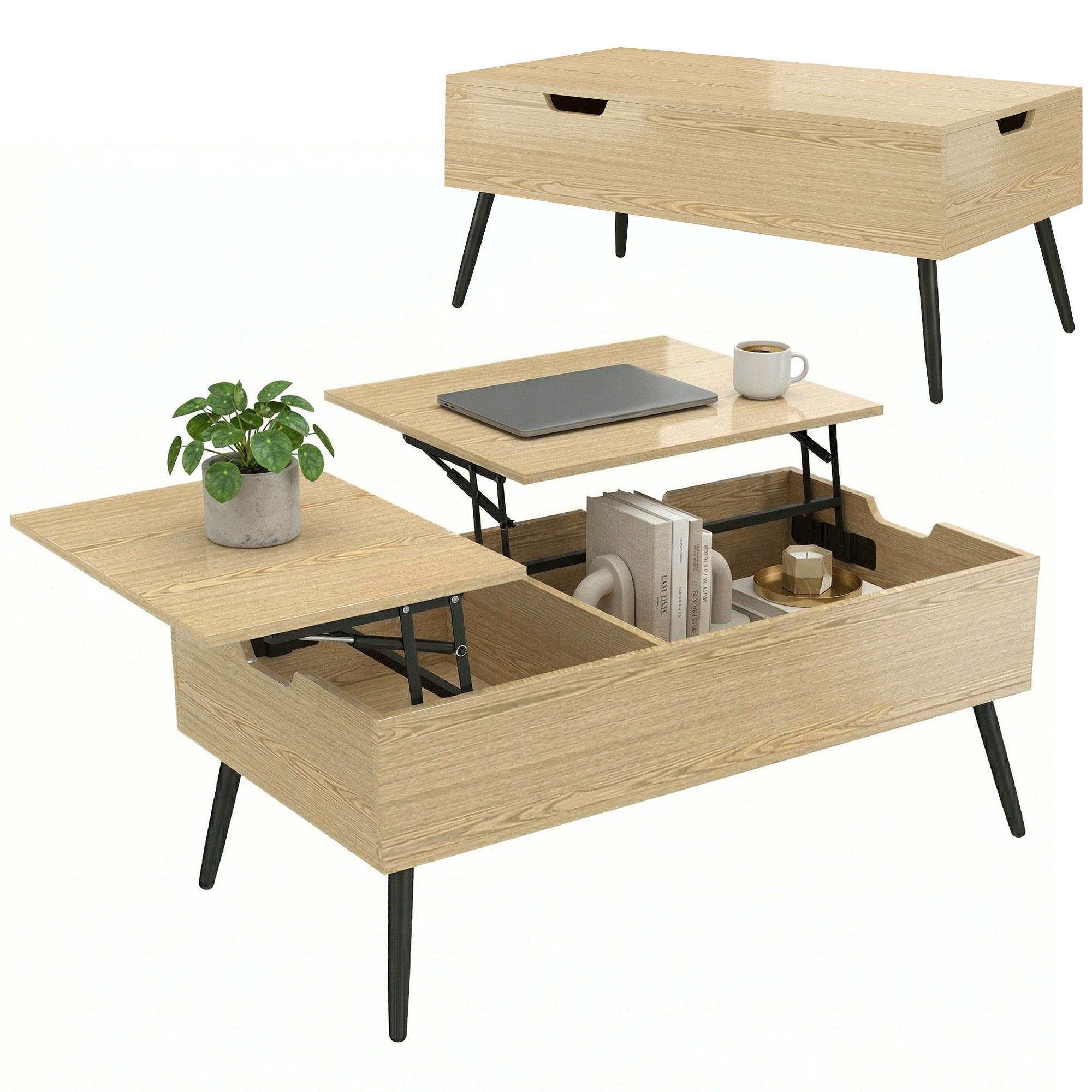 COUCHTISCH Beige 1 Stück - Beige, Metall (100/50/58cm) - GiPP