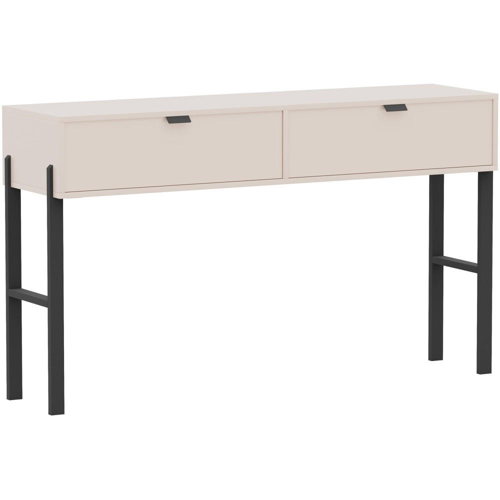 KONSOLENTISCH Cortina mit 2 Schubladen, Sandbeige - Sandfarben/Schwarz, Holzwerkstoff (37/160/83cm) - Beautysofa