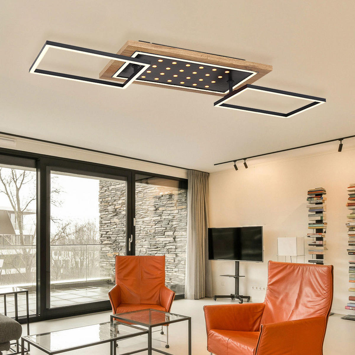 LED DECKENLEUCHTE Jimbo Metall Braun - Braun, Metall (96/28/12cm) - Globo Lighting