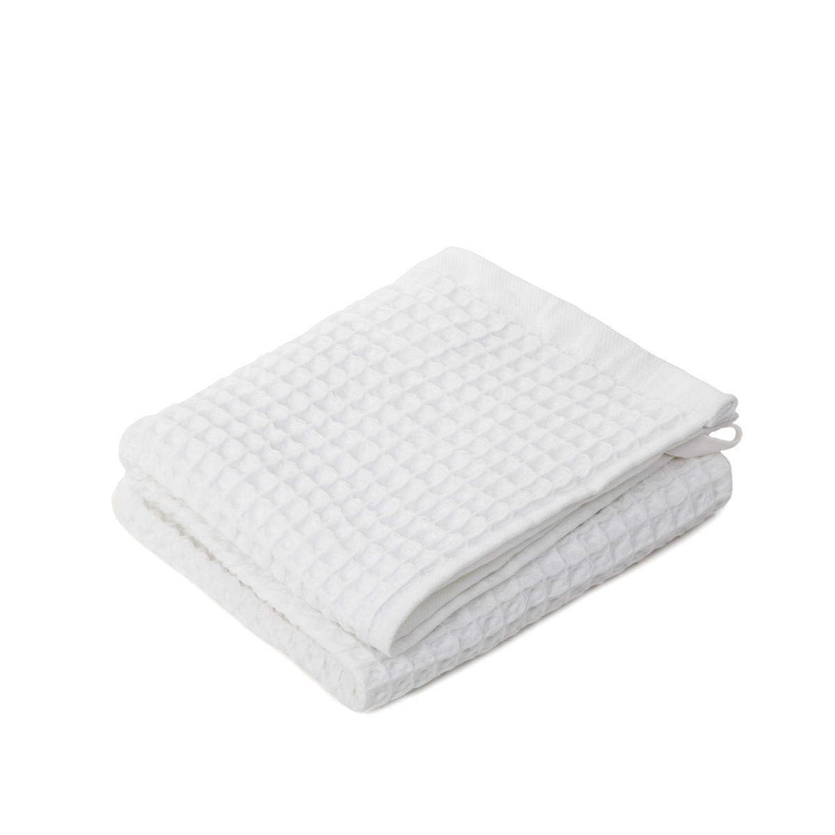 BADETUCH Vaffel weiß 50/90 cm - Weiß, Textil (50/90cm) - Homla