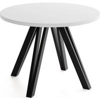 ESSTISCH Ravero runder ausziehbarer, Weiß 100/100/77 cm - Schwarz/Weiß, Holz/Holzwerkstoff (100/100/77cm) - WFL GROUP