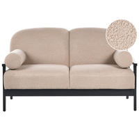 2-SITZER-SOFA Bouclé Beige Pilarne - Beige/Schwarz, Textil (153/88/84cm) - Beliani