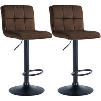 BARHOCKER 2 Samt Braun - Schwarz/Braun, Textil/Metall (46/94/47cm) - CLP
