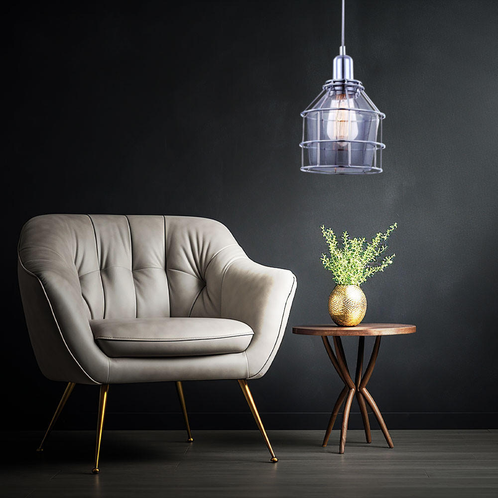 LED HÄNGELEUCHTE Metall Glas Silber - Silberfarben, Glas (16/16/124cm) - Globo Lighting