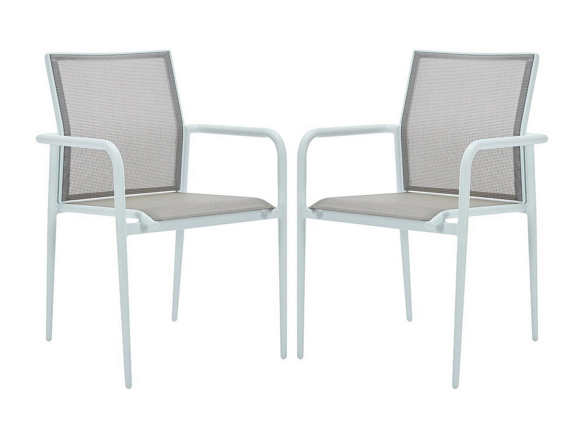 GARTENSTUHL - 2 -Sitzer - Aluminium - weiß - YOHA - Weiß, Metall (63/86/57cm) - Vente-Unique