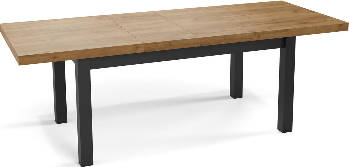 ESSTISCH Gemini rechteckig ausziehbar, Wotan Eiche 200-300/100/78 cm - Eiche Wotan/Schwarz, Holz/Holzwerkstoff (200/100/78cm) - WFL GROUP