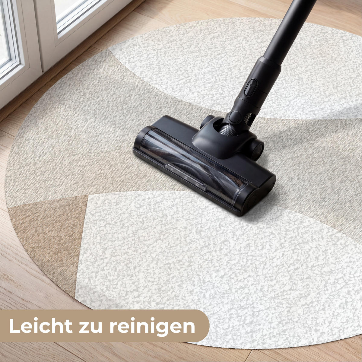 ROHOŽKA Hnědá - Japonci - Abstrakt 90x90 cm - béžová, textil/umělá hmota (90/0.4cm) - MuchoWow