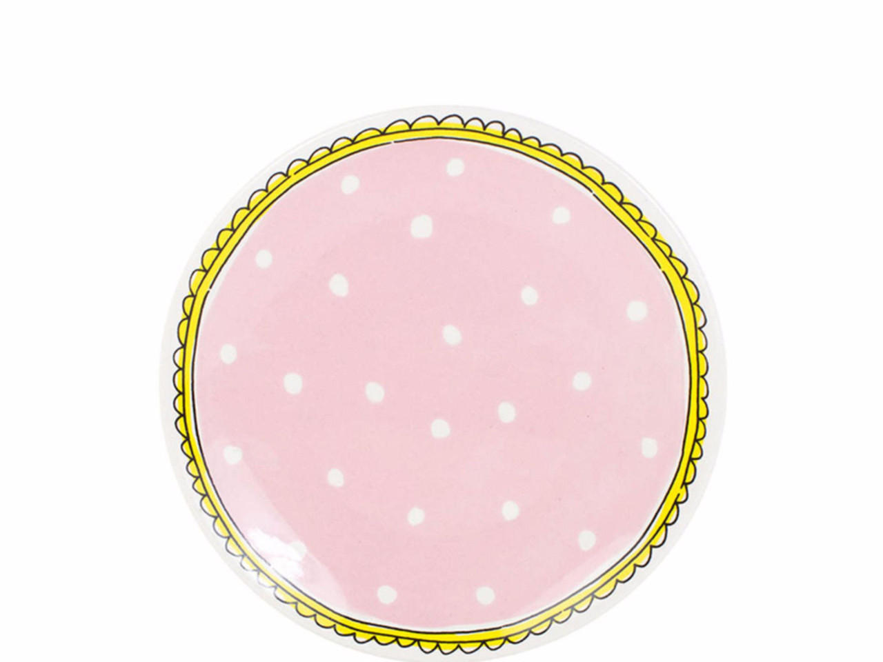 TELLER Punkt in Rosa - Ø 18cm - Multicolor, Keramik (18/18/2cm) - Blond Amsterdam