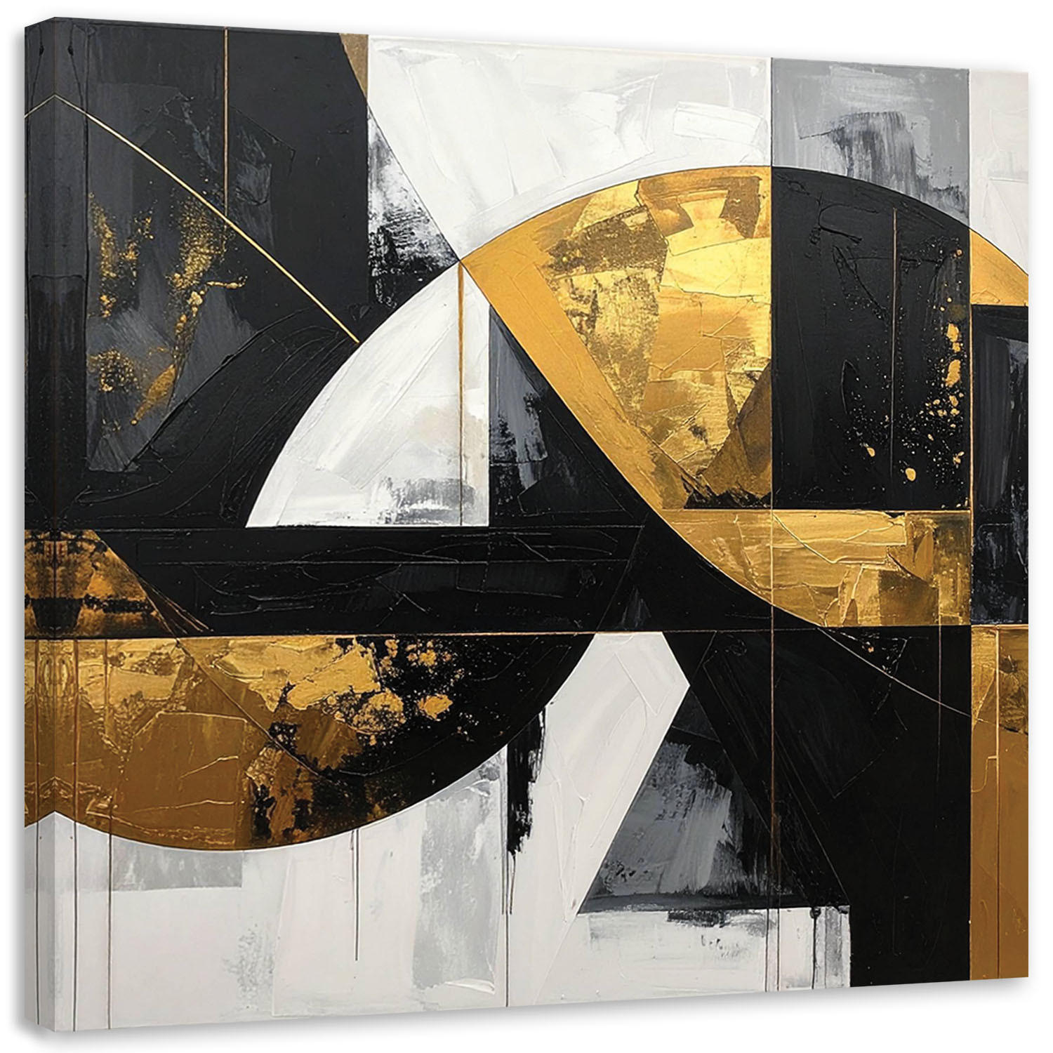 LEINWANDBILD 3D und geometrisch 40x40cm - Goldfarben, Textil (40/40cm) - Feeby