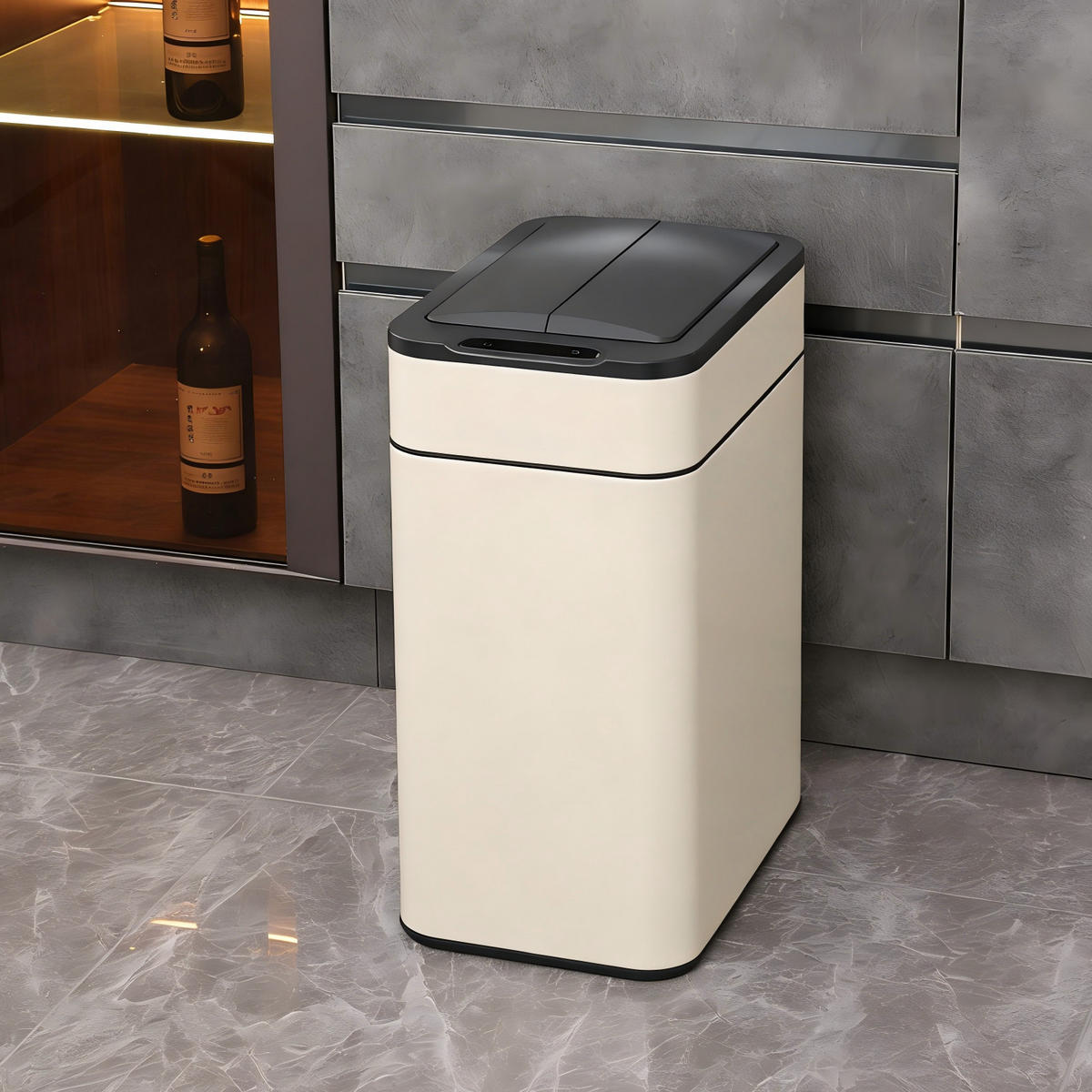 SENSORMÜLLEIMER SE50L Taupe - Taupe, Metall (27/54.5/40cm) - SVITA