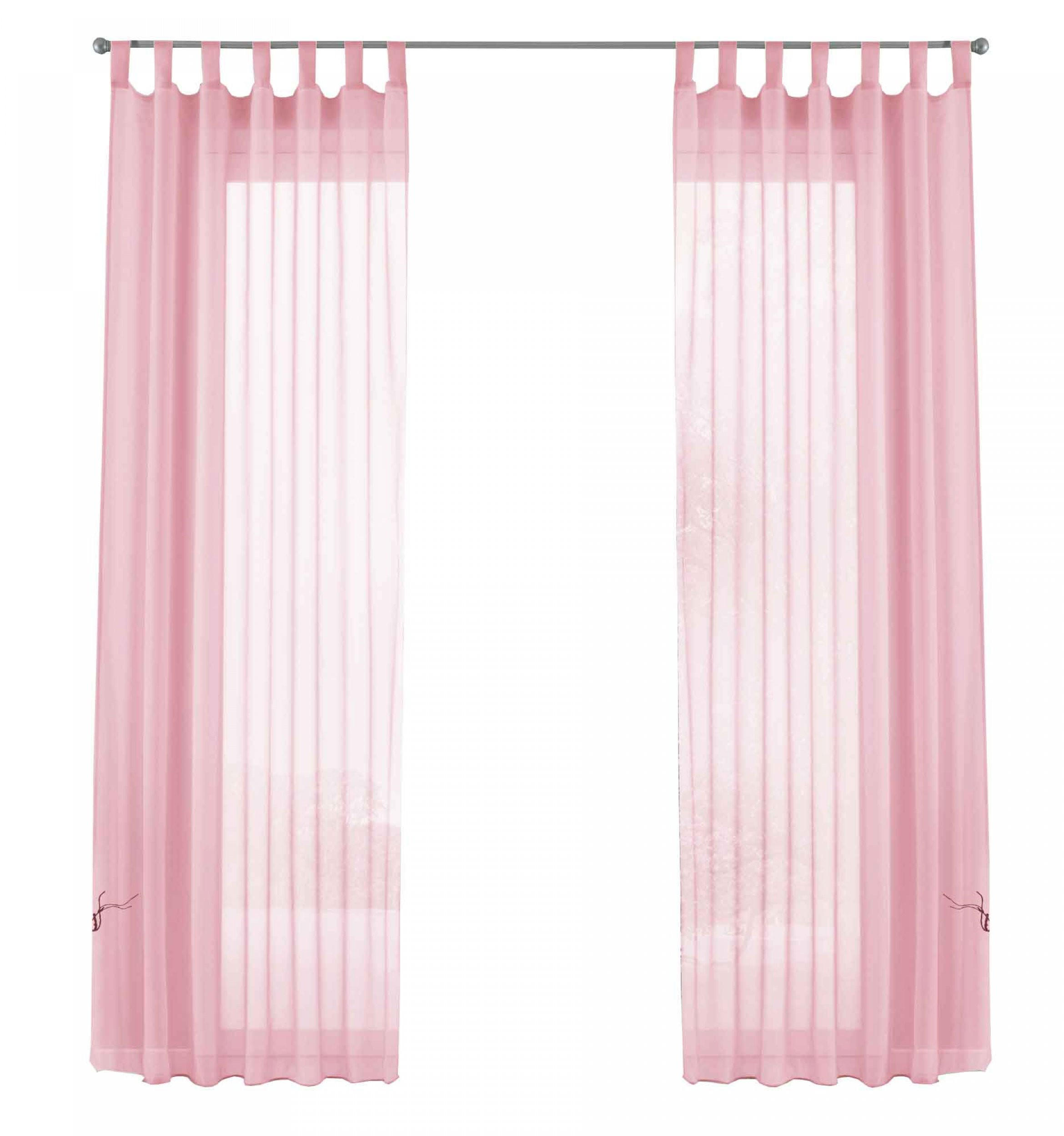 SCHLAUFENGARDINEN Voile 2er Set 175x140 cm Hellrosa - Rosa, Textil (140/175cm) - Gardinenbox.eu