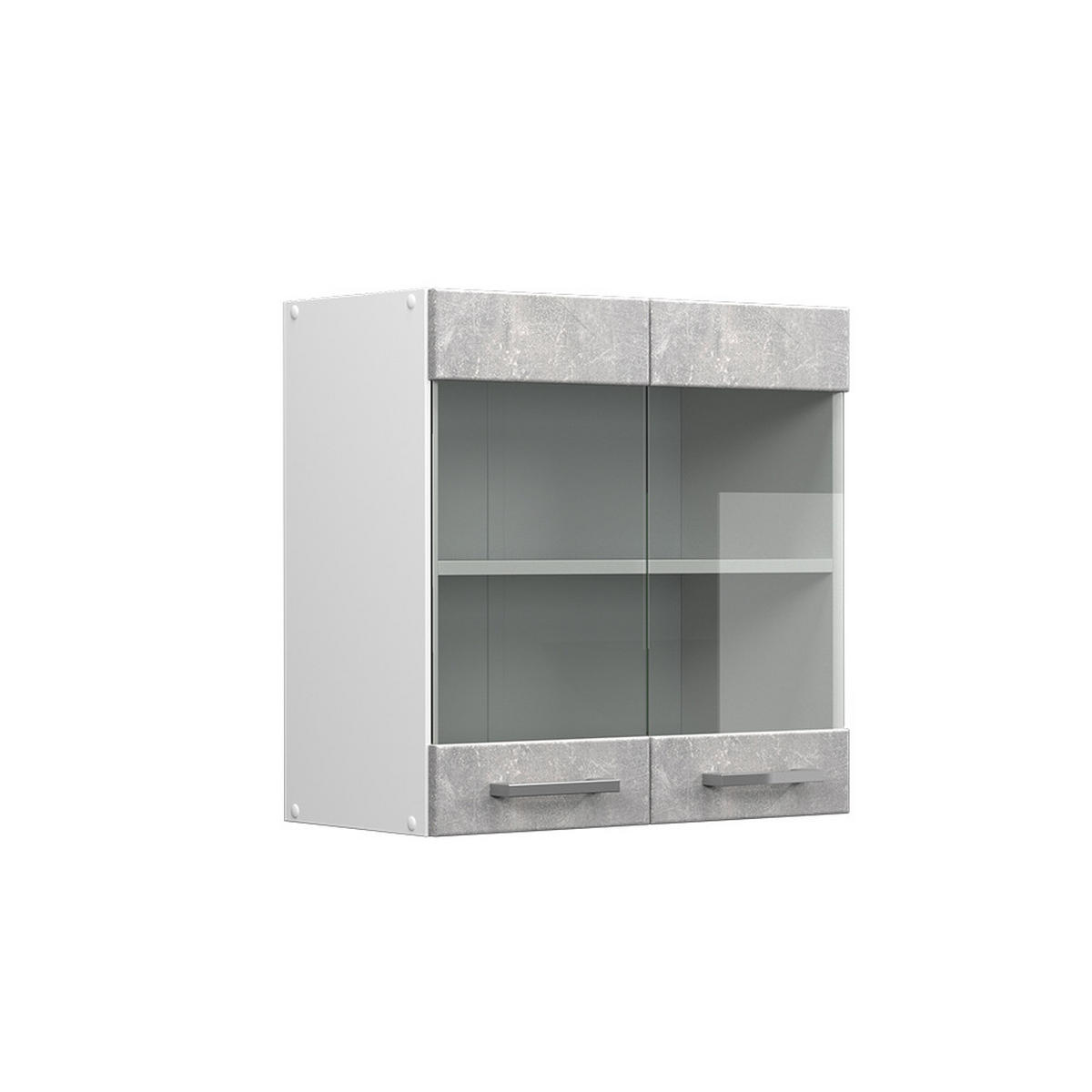 KÜCHENGLASSCHRANK R-Line Beton 60 cm - Schieferfarben/Hellgrau, Holzwerkstoff (60/60/31cm) - Vicco