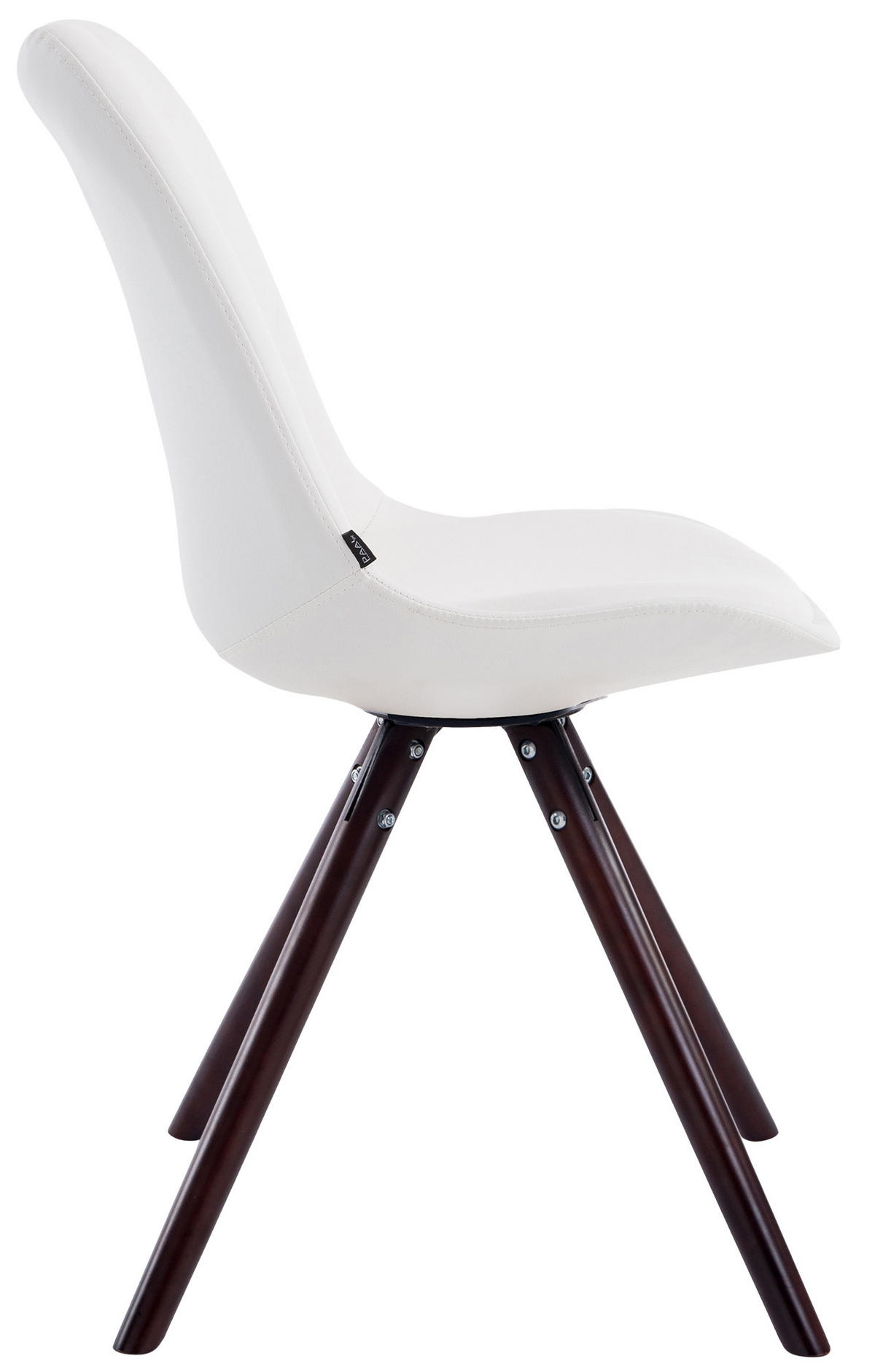 STUHL Lederlook weiß - Weiß/Cappuccino, Holz/Textil (48/84/56cm) - CLP