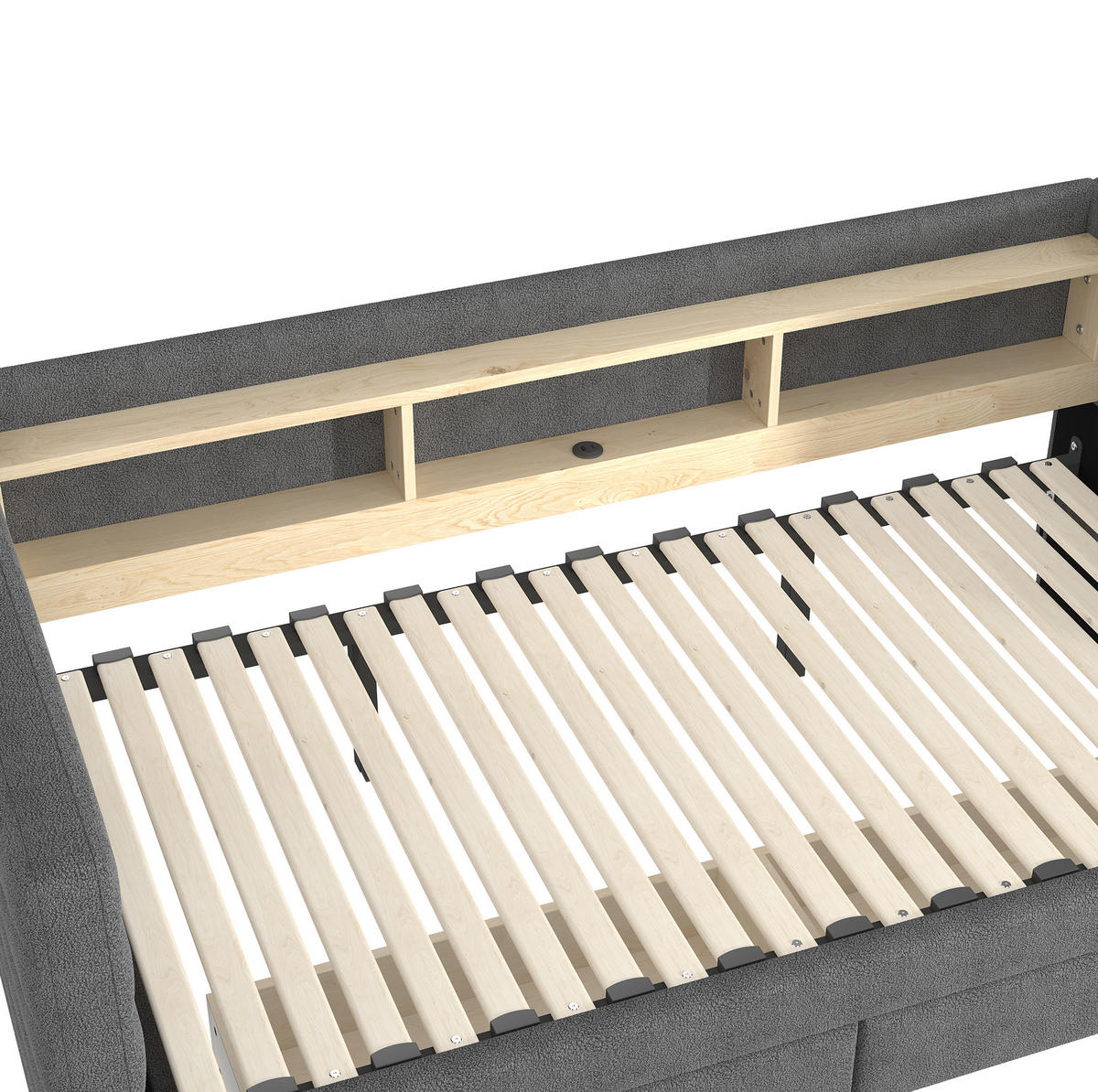 POLSTERBETT 90/190 cm Grau aus Samt mit Ausziehfunktion - Grau, Textil (90/190cm) - OKMYHOME