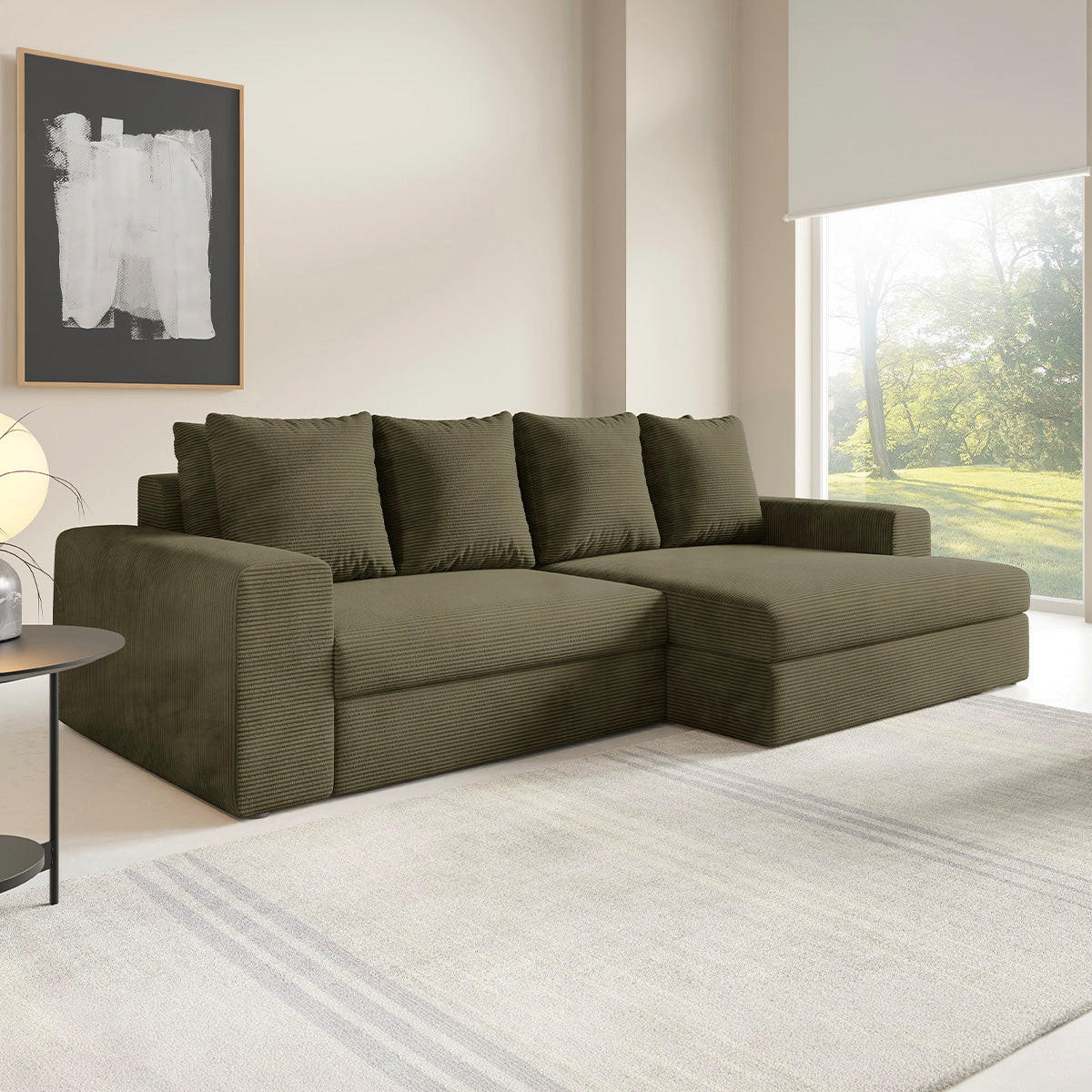 ECKSOFA Paola 3 Sitzplätze Grün - Grün, Holz (272/167cm) - Petits-meubles