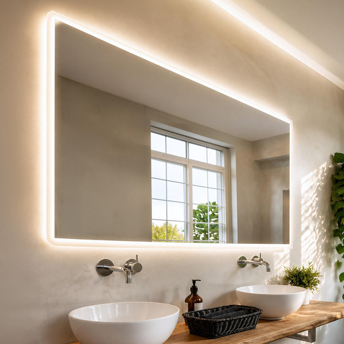 LED-SPIEGEL Rechteckig NOLA – 120 x 70 cm - Weiß, Glas (120/70/1cm) - Home Deluxe