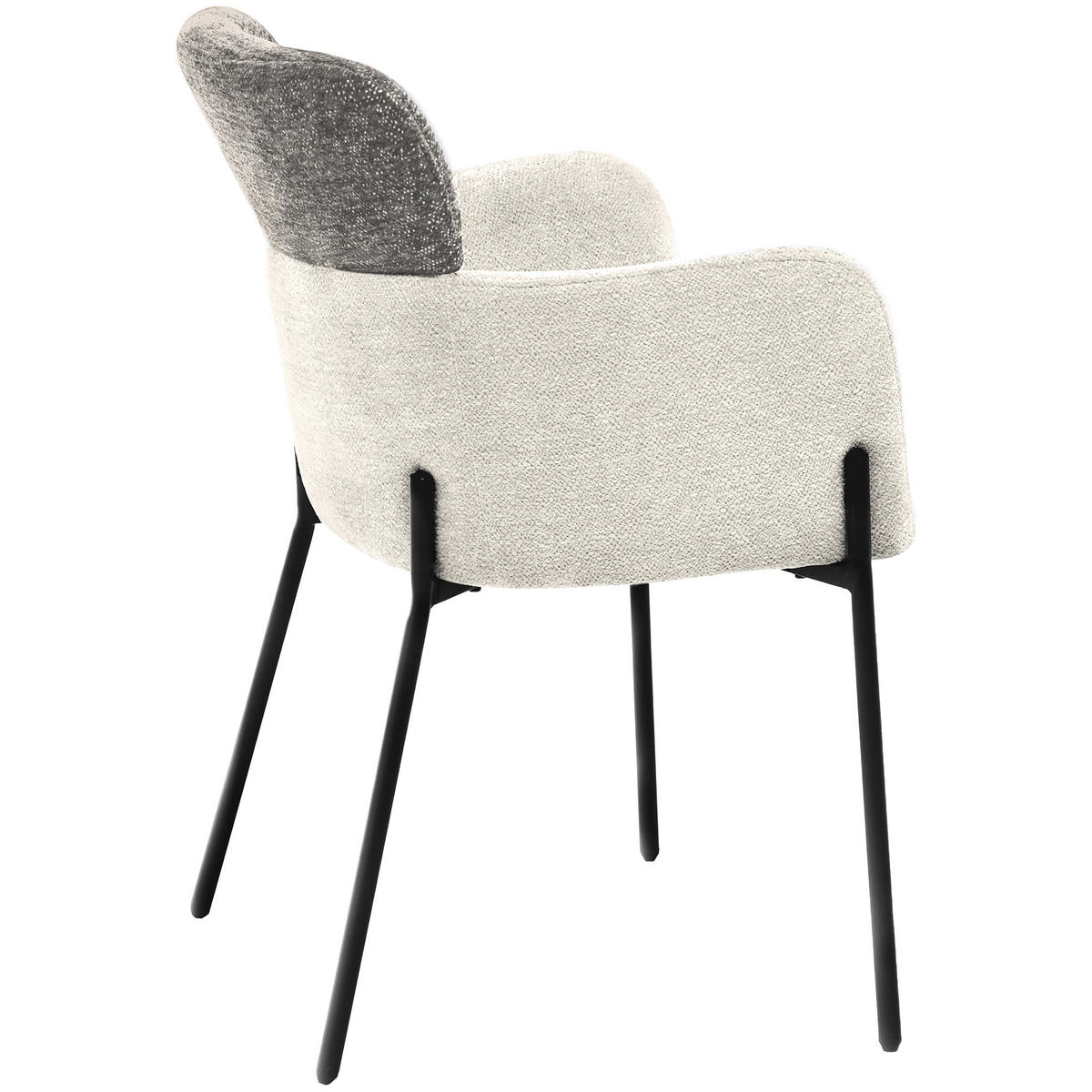 ARMLEHNENSTUHL Osmo mit Metallbeinen, Bouclé-Stoff, Beige+Dunkelgrau - Dunkelgrau/Beige, Textil/Metall (60/85/57cm) - Beautysofa