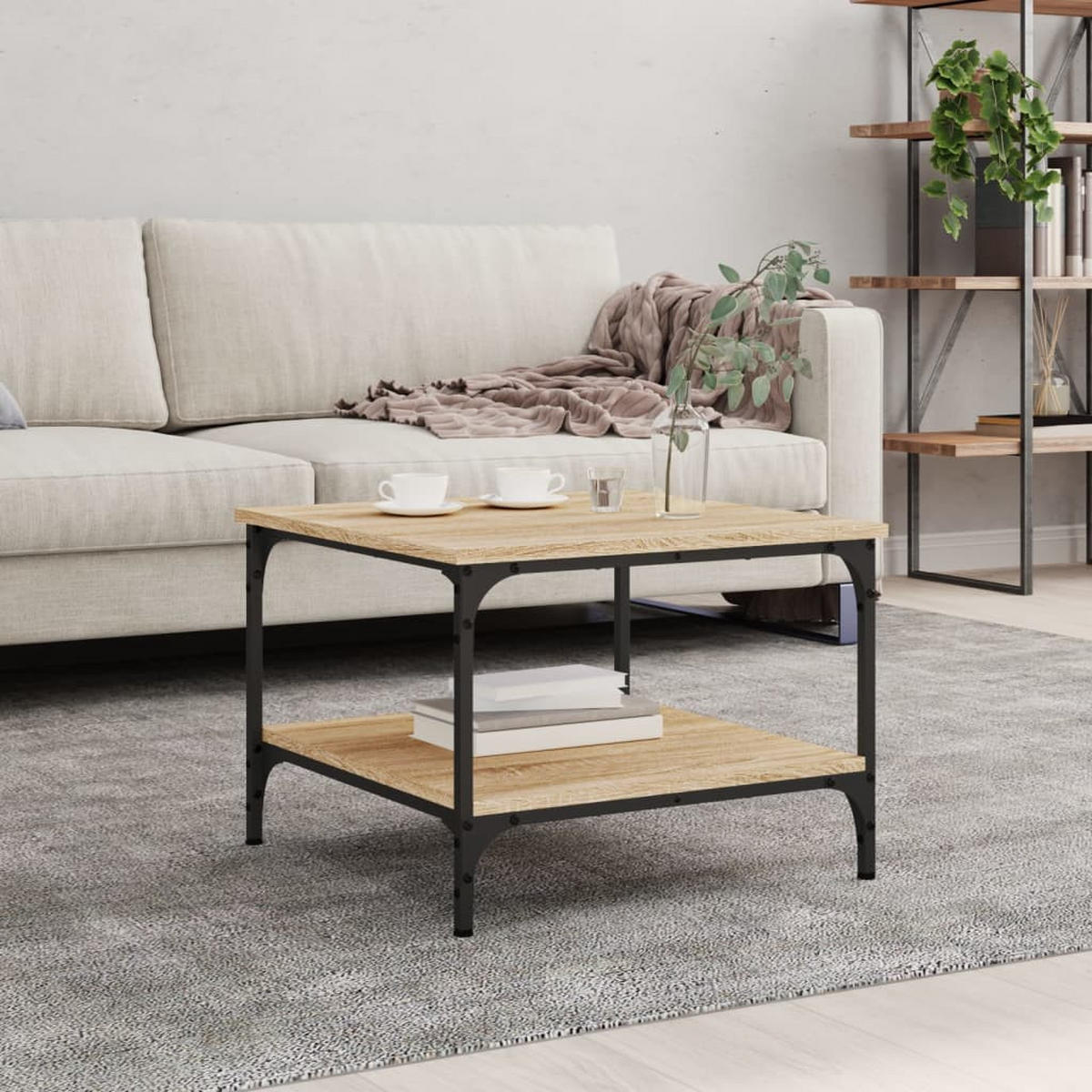 COUCHTISCH Sonoma-Eiche 55x55x40 cm Holzwerkstoff - Hellbraun, Holzwerkstoff (55/55/40cm) - furnicato