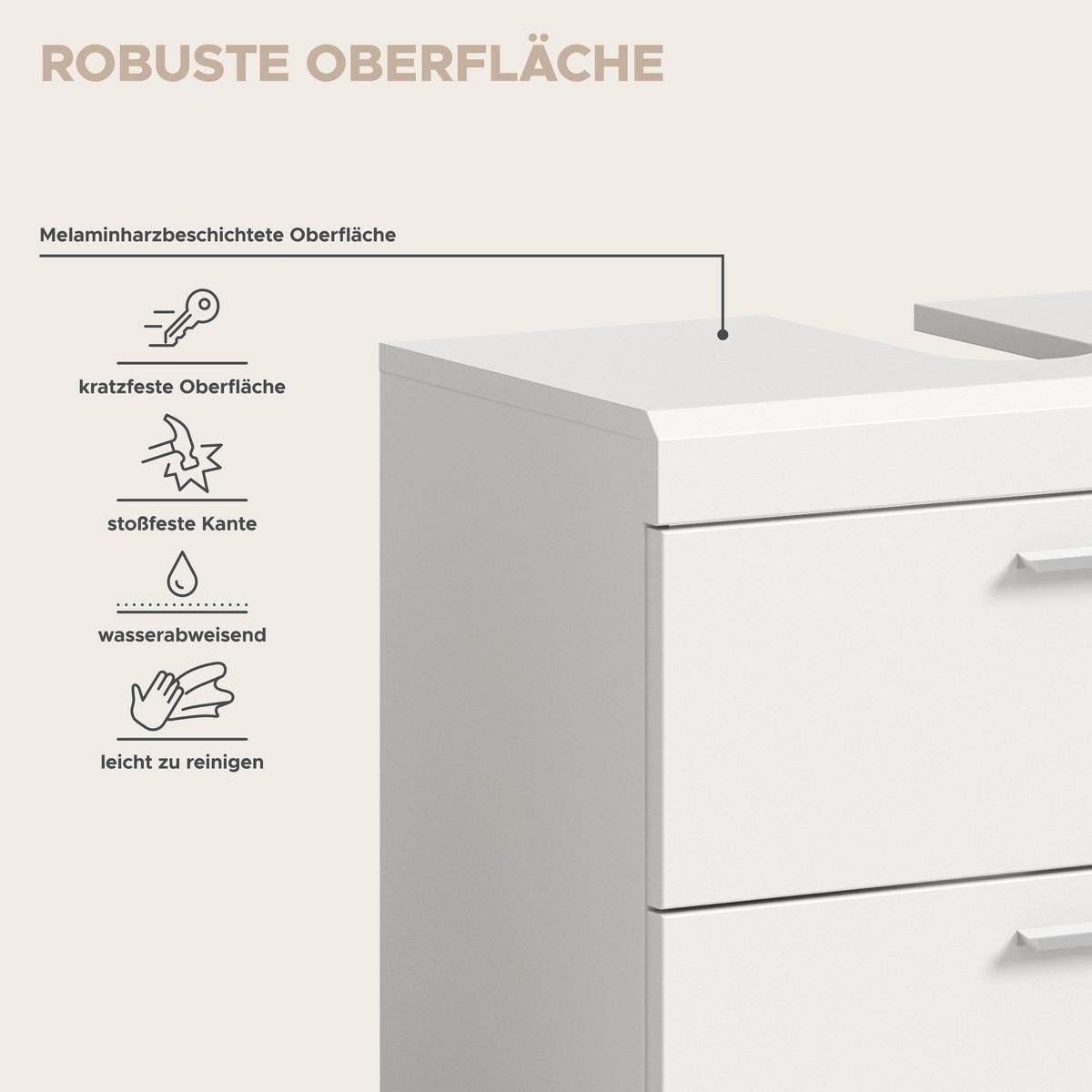 BADKOMBINATION 3tlg. Scout Bad in weiß Nachbildung und weiß hochglanz B/H/T: 112x191x34 cm - Weiß, Holz (112/191/37cm)