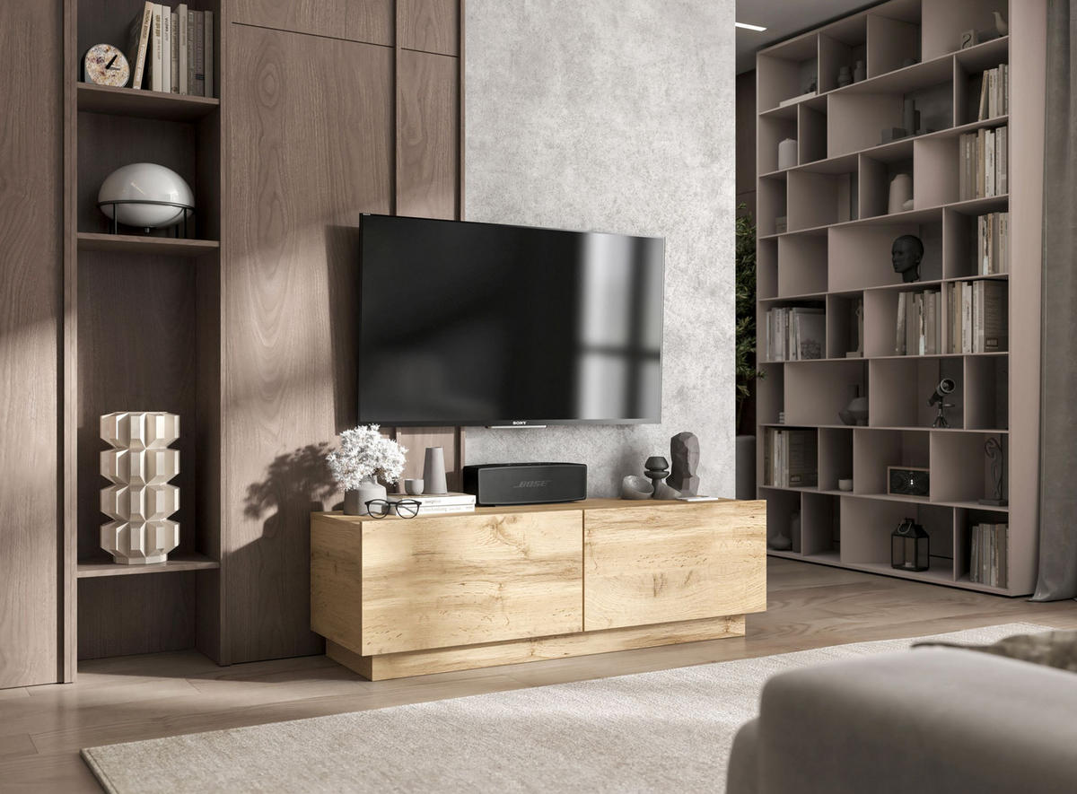 TV-SCHRANK Enjoy Eiche Artisan matt Loft 120 cm - Eiche Artisan, Holzwerkstoff (120/37/35cm) - Meble Lindner