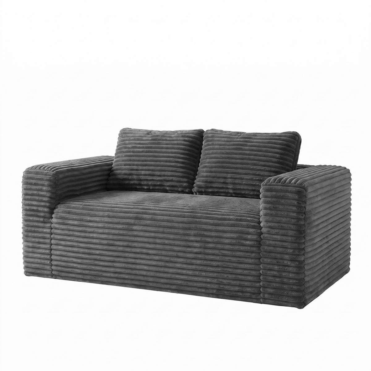 2-SITZER SOFA Cord Grau - Grau, Textil (160/58/88cm) - WISHDOR
