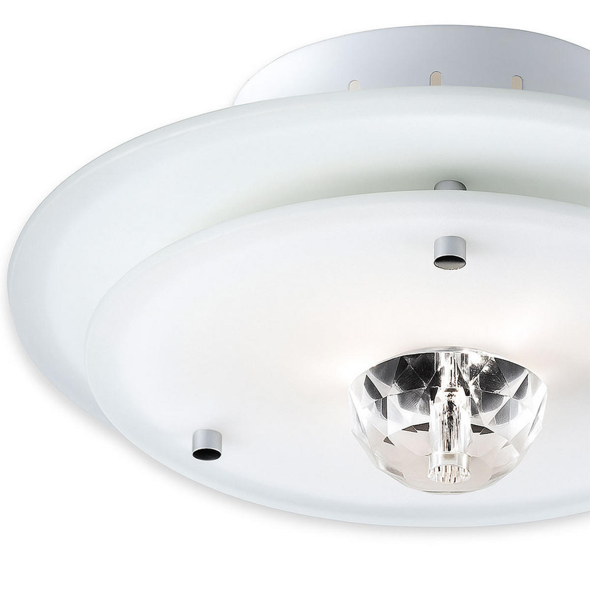 DECKENLEUCHTE Metall Glas Weiß - Weiß, Glas (22/22/12cm) - Esto