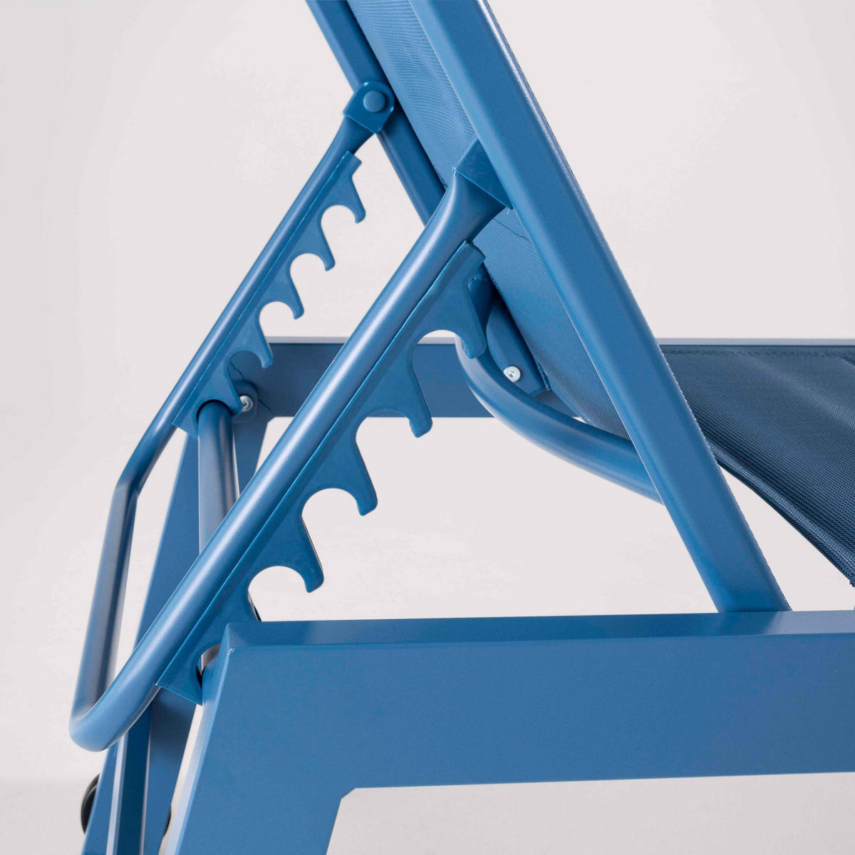 SONNENLIEGE 2-tlg., Blau - Blau, Metall (65/103/169cm) - Oviala